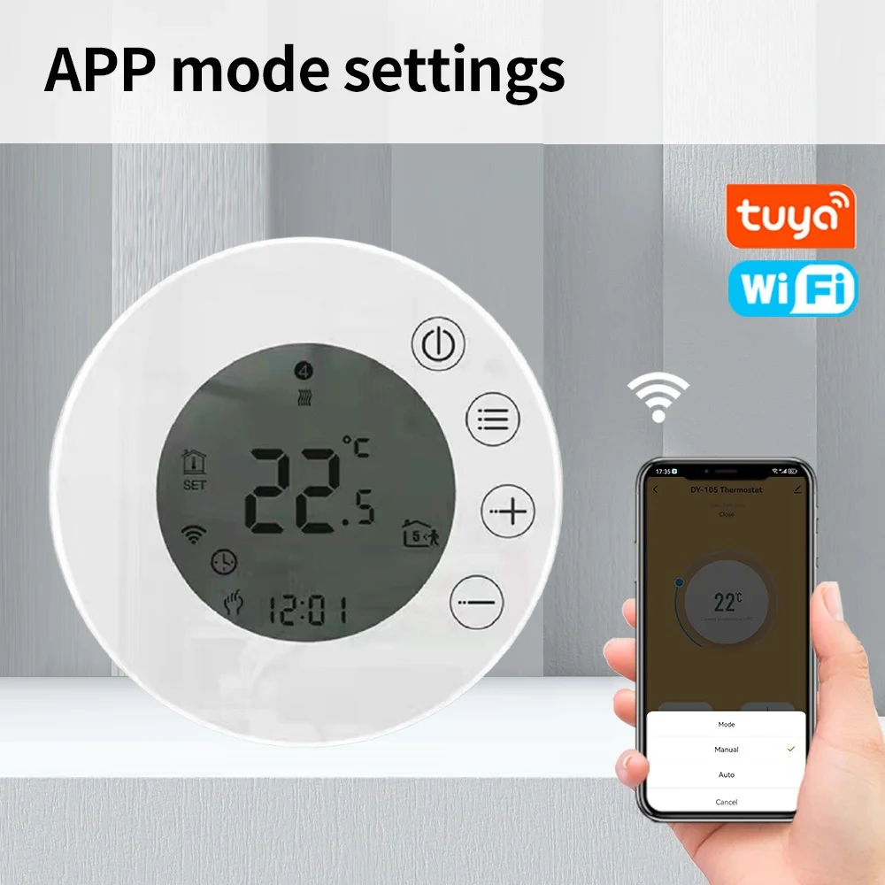 Умный термостат Tuya Wi-Fi, ЖК-дисплей, сенсорный экран для подогрева пола, электрический/водяной газовый котел, дистанционное управление от Алисы Alexa