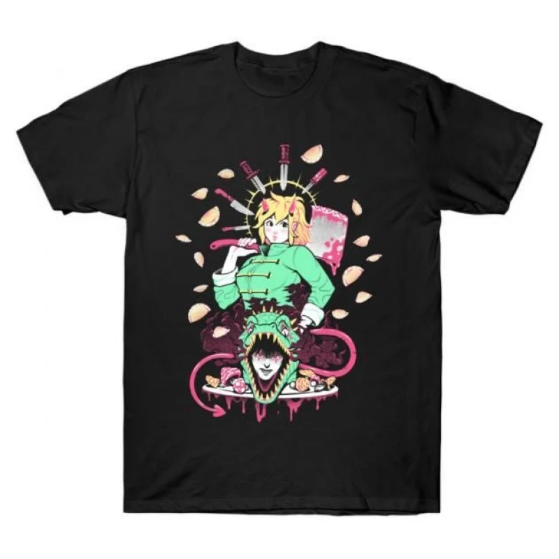 

Blood &Gyozas Dorohedoro Manga Gift T shirt for Anime lover Kaiman Cartoon Graphic tee Short sleeve Y2k Clothes All size Tops