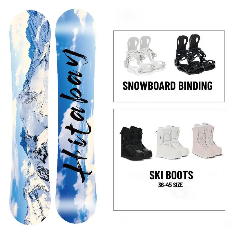 Factory Price Snow Skiing Snowboard With Binding and Boots Customized Snowboard Set Ski Equipment