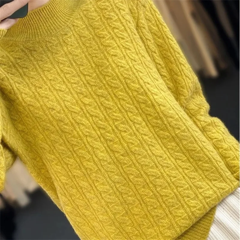 

Женский осенне-зимний вязаный свитер, готовый к ношению модный свитер, теплый повседневный топ