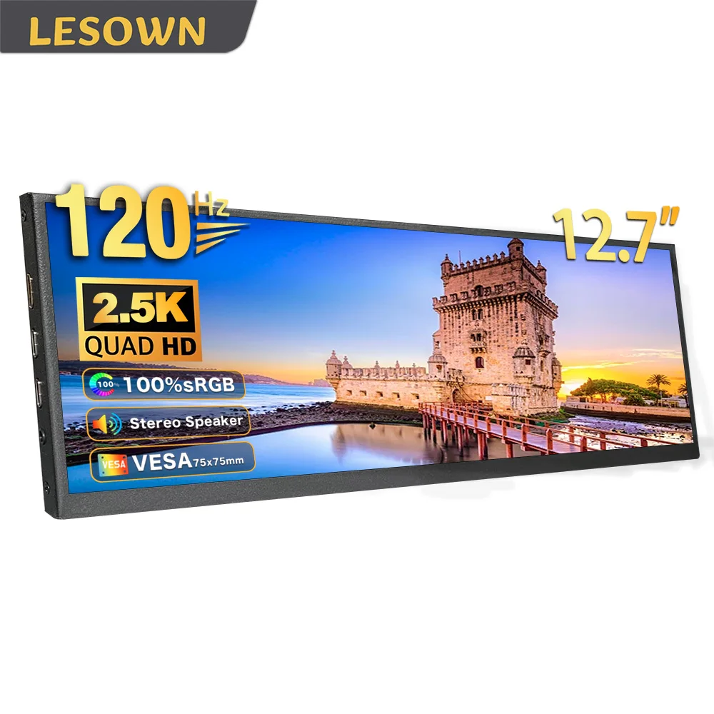 

LESOWN 12.7 Inch Elongated Display 2880x864 IPS LCD Sidebar Second Monitor CPU Temperature Monitor for Laptop Gaming Consoles