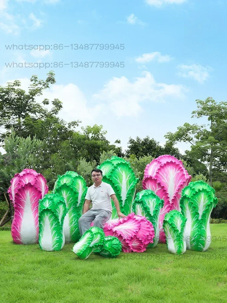 Chinese cabbage ornament farm decoration park landscaping outdoor sculpture fake green vegetable model simulation vegetable