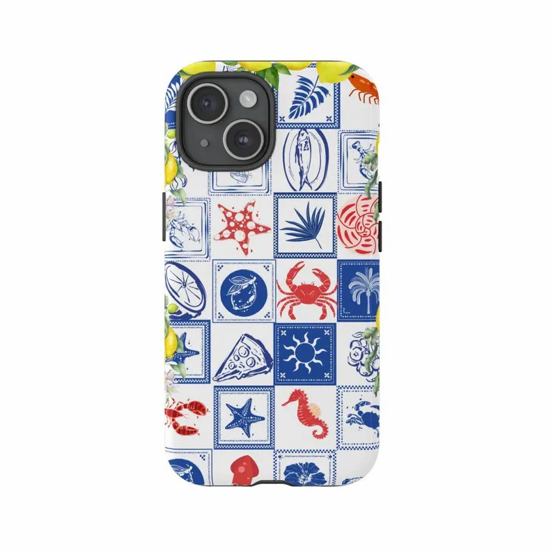 

Blue checkered luxury design Phone Case for iPhone 17 16 15 14 13 12 11 7 8 Air Pro Max Plus Luxury Double-layer Back Cover
