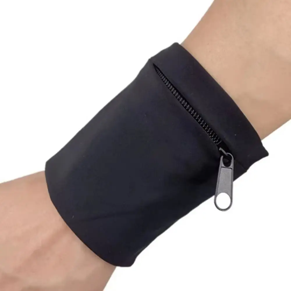 Lightweight Sports Wristlet Bag Zipper Closure Breathable Cycling Wrist Bag One Size Water-Resistant Running Wrist Bag