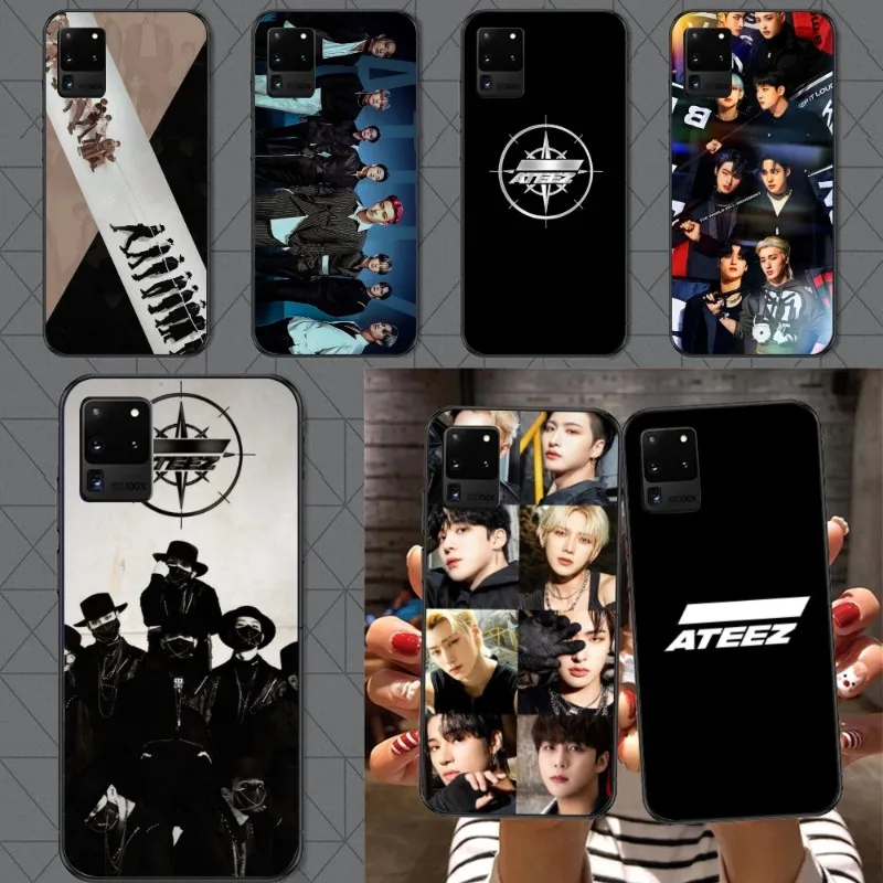 KPOP A-ATEEZ Smart Phone Case for Samsung A91 A81 A73 A72 A71 A30S A20 A12 A13 A52 A53 4G 5G Black Soft Phone Cover Funda