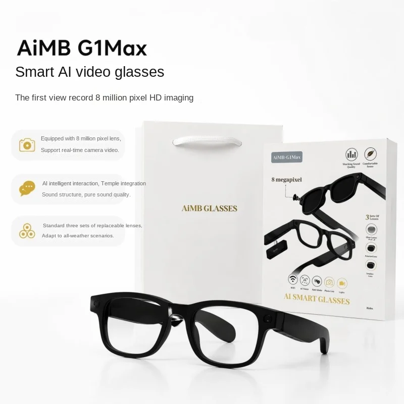 Echowear Smart New Smart glasses with 8 megapixel camera high-definition video recording AI voice Bluetooth calling DropShipping