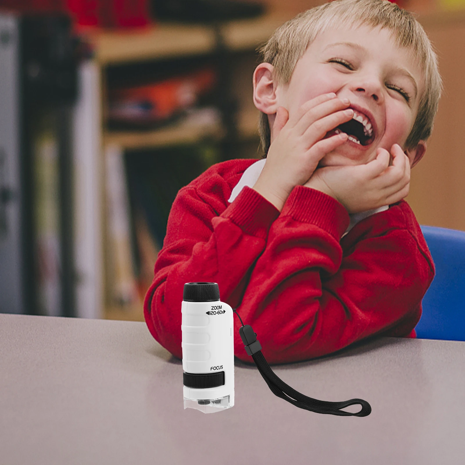 1 Set Kit scientifico tascabile mini portatile per microscopio per bambini per bambini che imparano l'esplorazione della biologia Strumento per giovani scienziati