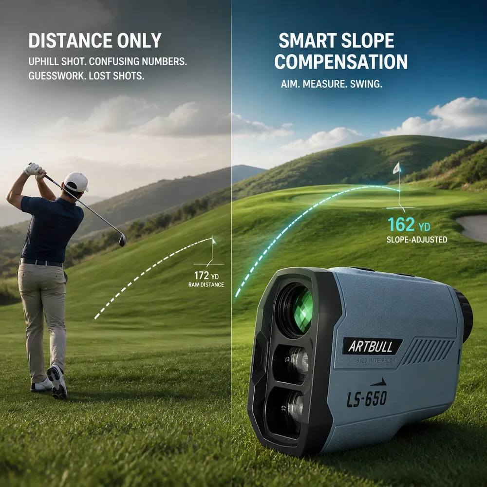 Golf Rangefinder 650m 6X20 Laser Distance Meter with Slope Mode Flag Lock Fast Measurement for Outdoor Sports view 6