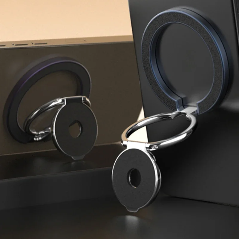 

Портативная магнитная подставка для сотового телефона для Magsafe Finger Ring 360° ° Двойной магнитный держатель вращения для iPhone 15, 14, 16