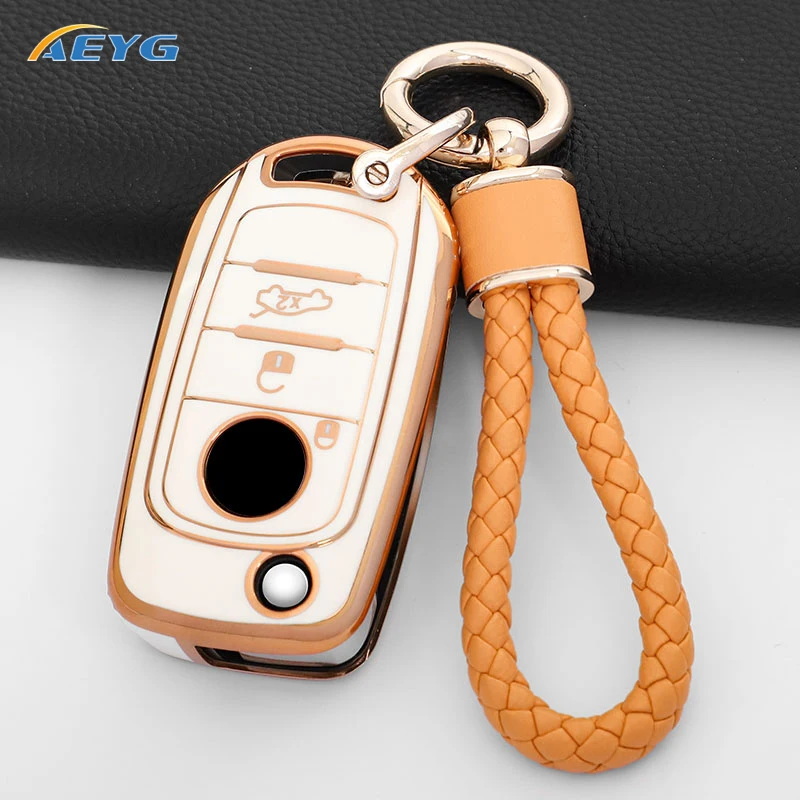 TPU Car Folding Key Case Cover Shell Fob For FIAT Tipo Toro Nuovo Freedom 500X Doblo Argo Grazie Keychain Protector Accessories