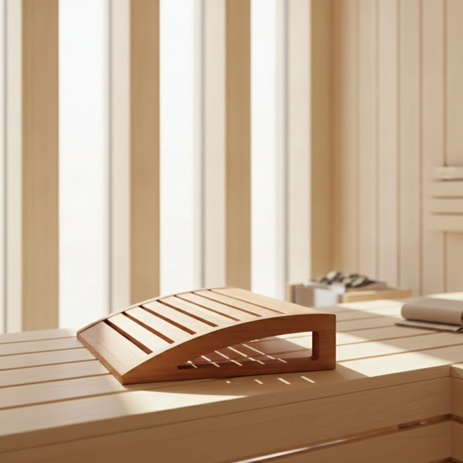 Sauna Backrest with Non-Slip Pads Water-Resistant Sauna Back Rest Wooden Backrest Ergonomic Furniture Comfortable