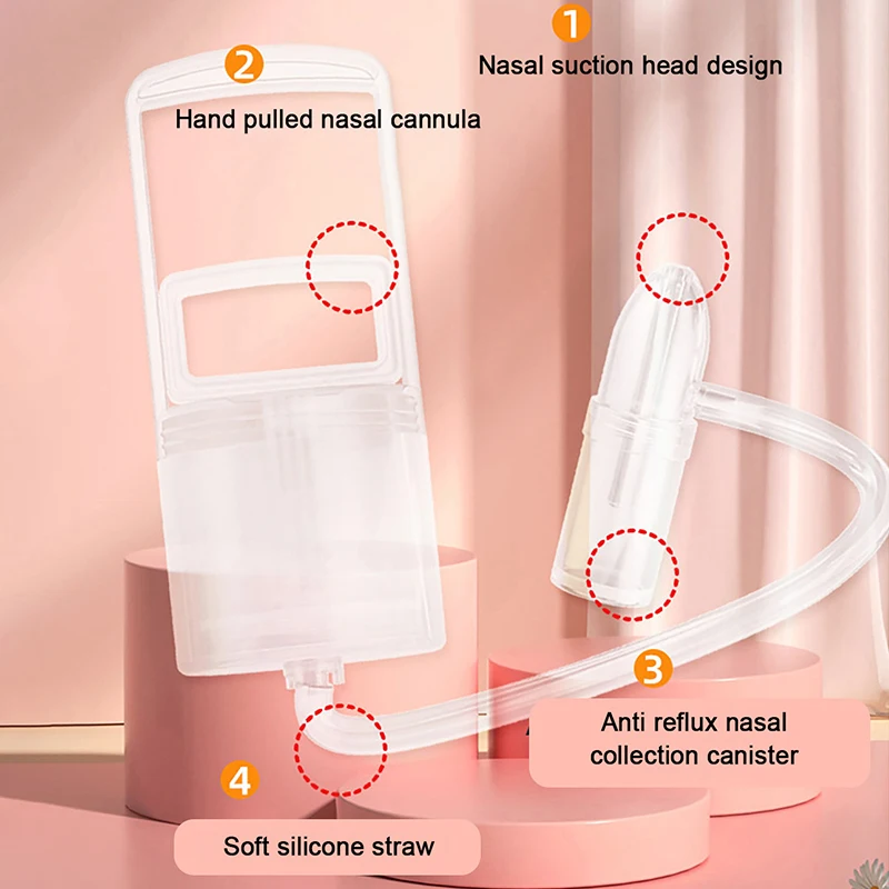 Baby Nasal Aspirator - Powerful Hand Pump Nose Sucker, Quiet Manual Suction Tool