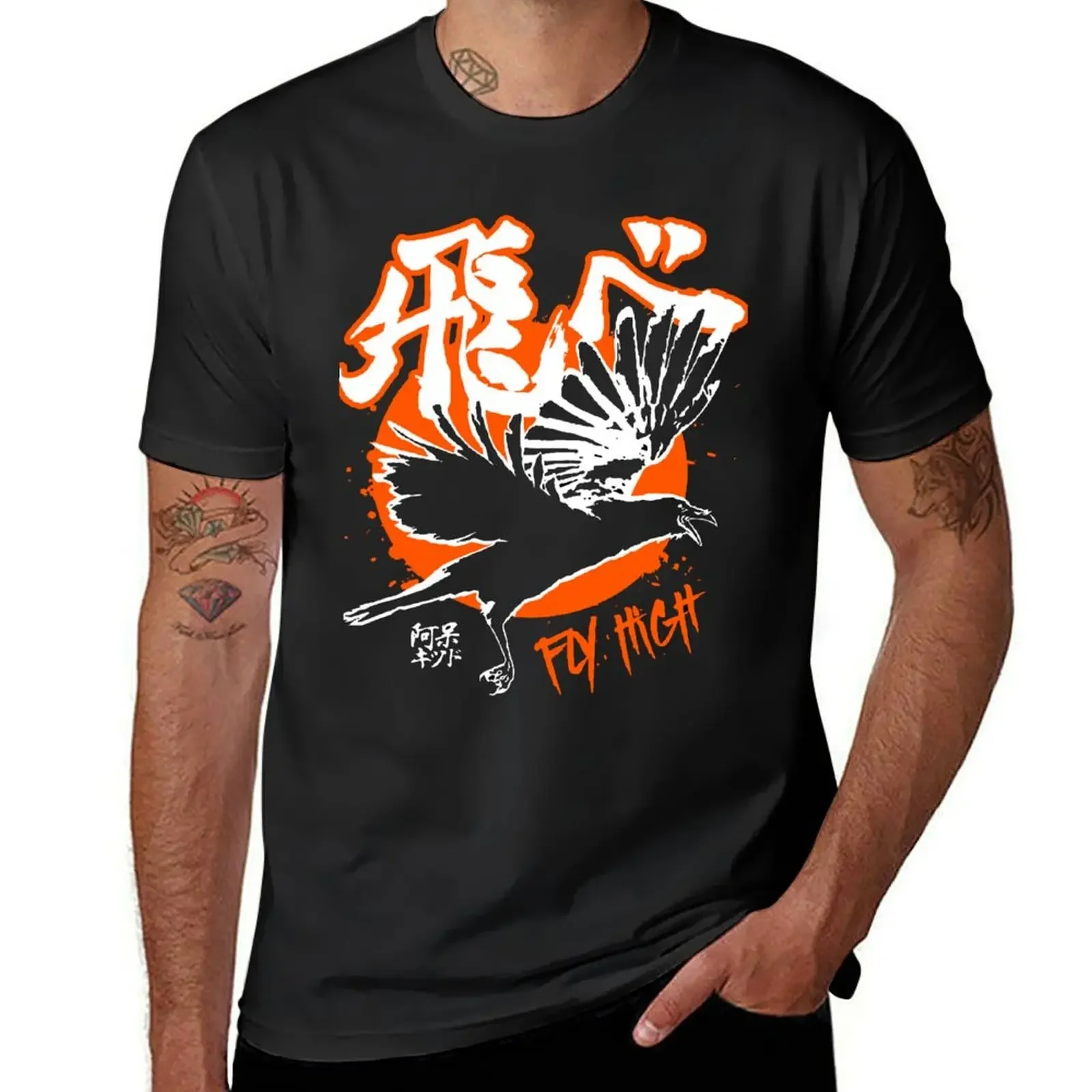 fly high itachi crow T-Shirt Aesthetic clothing Short sleeve tee heavy weight t shirts for men