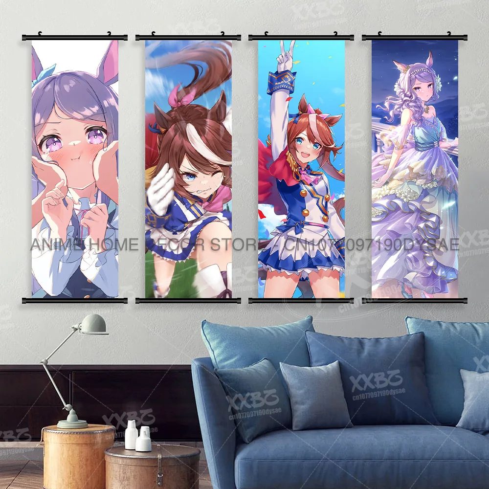 Anime giapponesi Wall Art Canvas Scrolls Immagini Umamusume:Pretty Derby Stampa Poster Personaggio del gioco Decorazioni per la casa Appeso dipinto