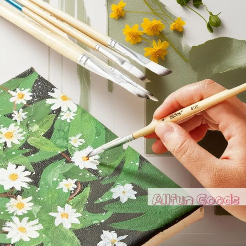 [TG835]Art Supplies 9pcs Beginner Brush Set Nylon Hair For Canvas Watercolor Acrylic Oil Painting Artist Painting Tools