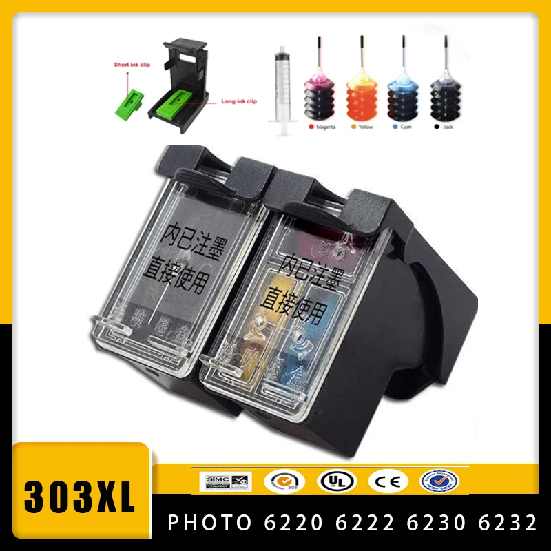 Vilaxh303XL Replacement for HP Envy Photo 6020 6030 6220 6230 7120 7132 7155 7158 7164 Printer for HP 303 XL hp303 Ink Cartridge