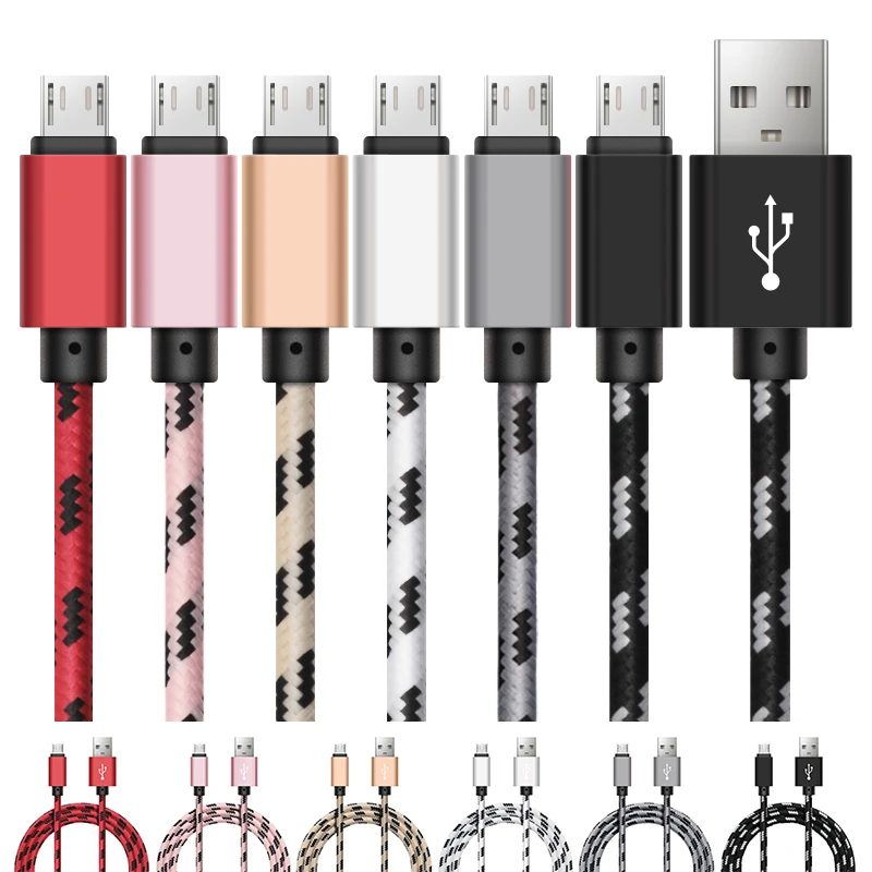 High Speed Metal USB Braided Data Fast Charger For Iphone 13 12 11 Max Xs Micro Usb Type C Cables for Mobile Phones