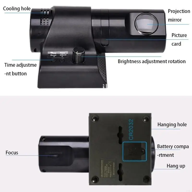   Bedroom Ceiling Analog LED Projection Clock with Adjustable Brightness and Remote Control for Convenient Time Viewing
