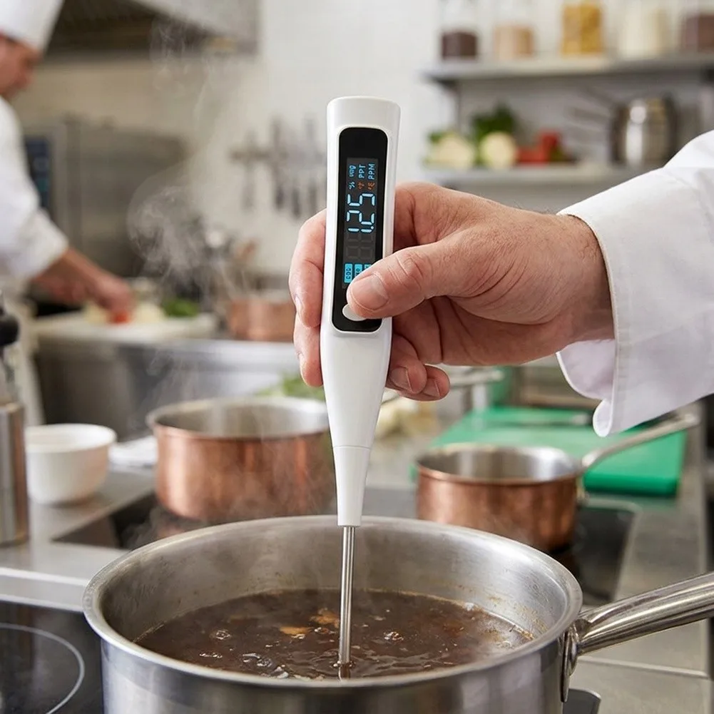 Digital Salinity Meter YHT26 0-26% For Brine & Broth, Pen-Type Salt Tester With Hold Function & Auto Shutdown