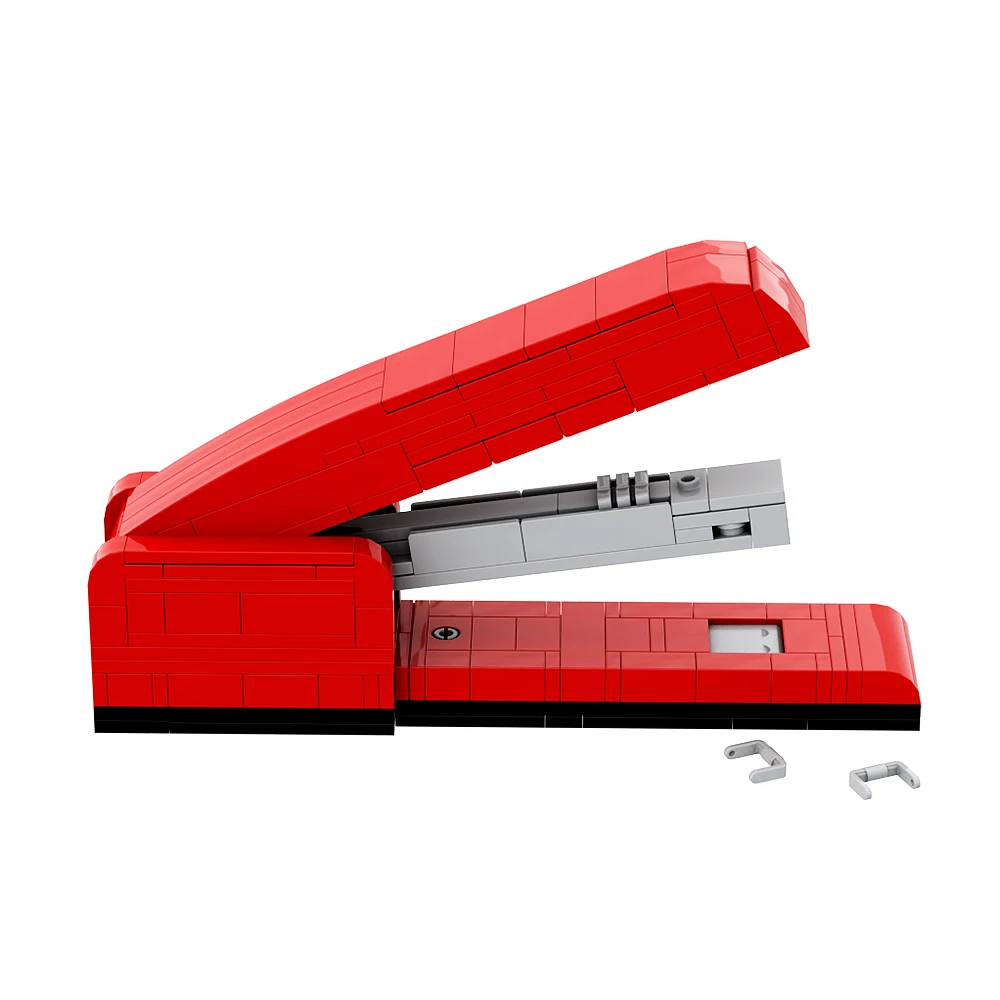 Moc Red Standard Swingline Stapler Building Blocks Student DIY Model Movies Office Space Ideal Toys Bricks Gift for Teacher Day