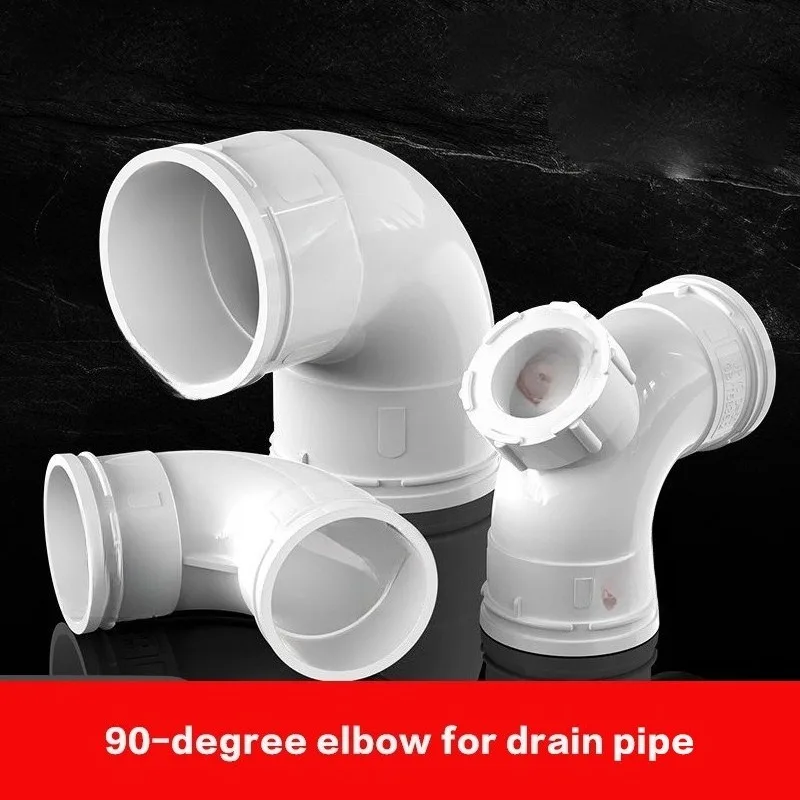 PVC 90 Degree Elbow 50 75 110 160 200 mm UPVC Plastic Pipe Elbow Fittings for Drainage System, Corrosion Resistant