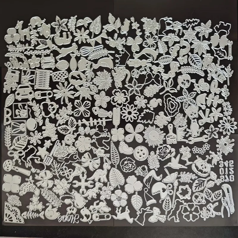 2025, neue Mystery-Box, zufällig ausgewählte Glücksbeutel, kleine Tiere, Blätter, Buchstaben, Blumen, Metall-Stanzformen für Scrapbook-Schablonen