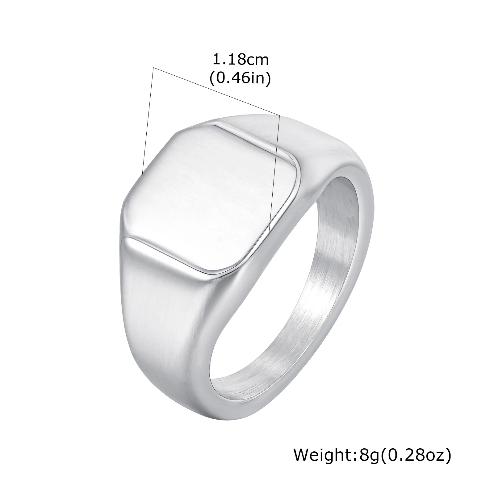 Quadratischer Siegelring für Männer und Frauen, goldfarbener Edelstahlring, schlichter Bandring, Statement-Ring mit klobigem Ring und Daumenring