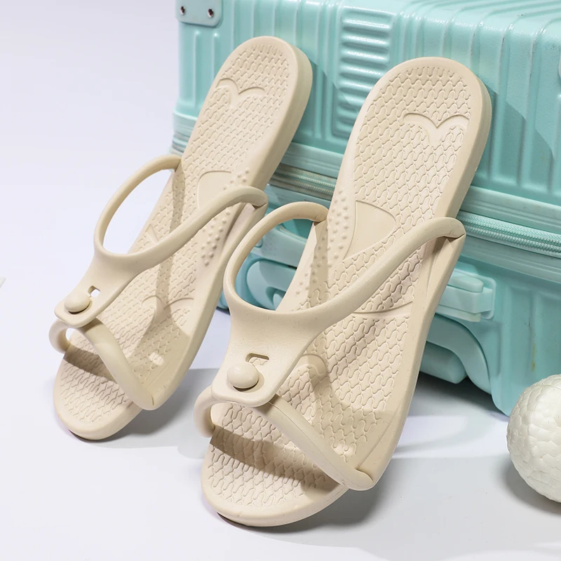 Summer New Travel Portable Foldable Slippers for Men and Women on Business Trips, Non-Slip Soft Bottom Couples Beach Slippers