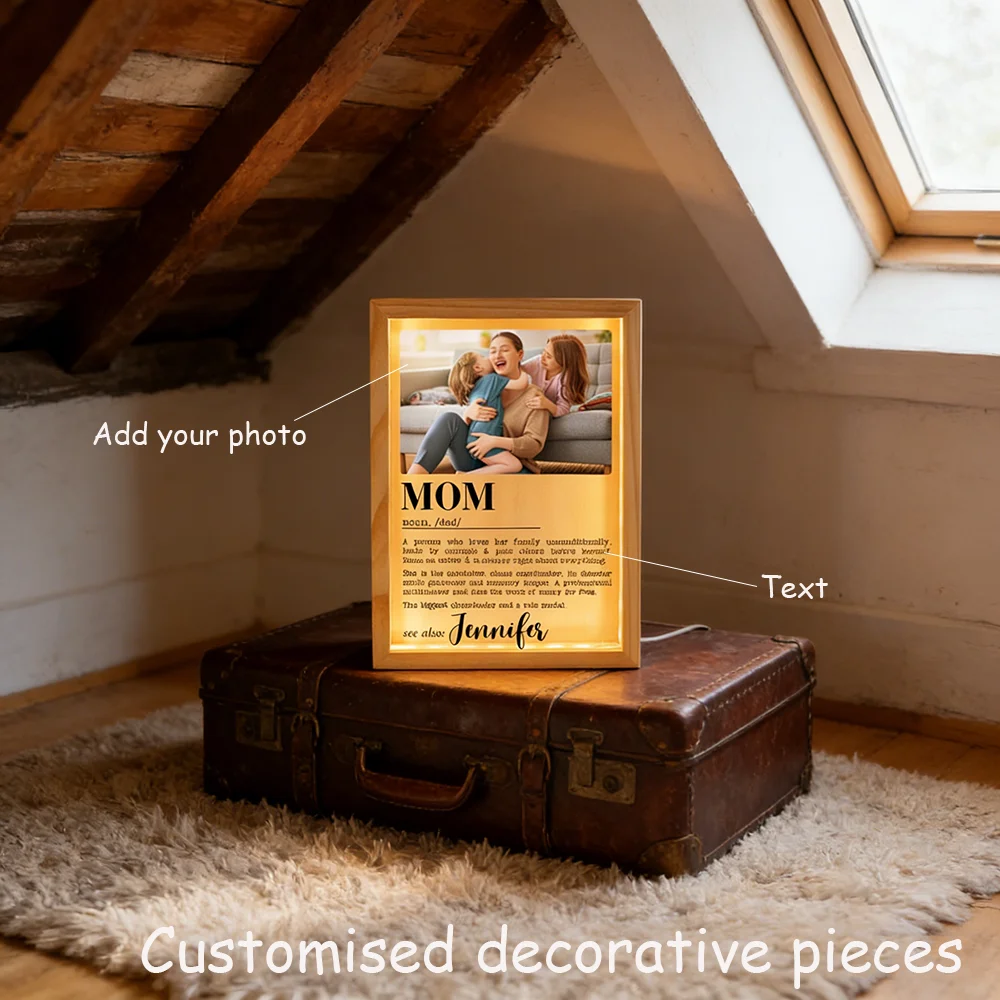 

Personalized Wooden Acrylic Photo Frame Family Memorial Custom Picture Frame Home Desktop Decoration Ornament For FamilyKeepsake