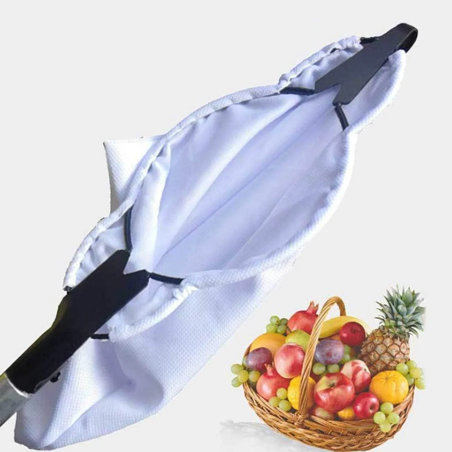 Two Way Metal Blade Fruit Picker High Tree Pear Jujube Picking Tools Orchard  for Pear Cherry for Guava Metal + Cloth Bag