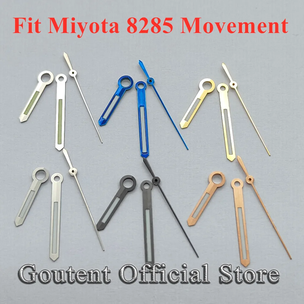 Goutent new Watch Hands Set Multi Silver Blue Gold Rose Black Green Luminous Fit Miyota 8285 Automatic Watch Needle Parts