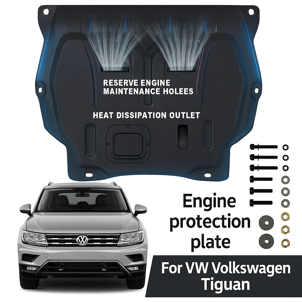 

For VW Volkswagen Tiguan Under Engine Guard Board Splash Shield Mud Fender Plate Cover Black Car Mudflap Mudapron Mudguard Lid