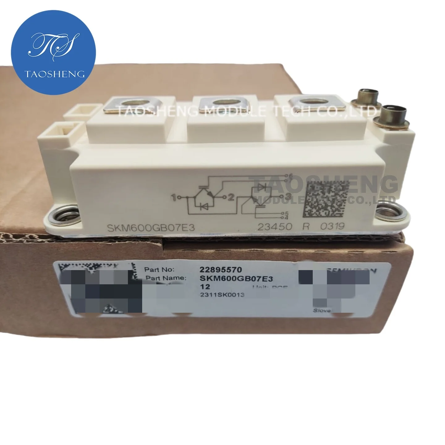 

1 шт. SKM600GB07E3 600A/700V Новый и оригинальный модуль IGBT【TAOSHENG】 # TS085