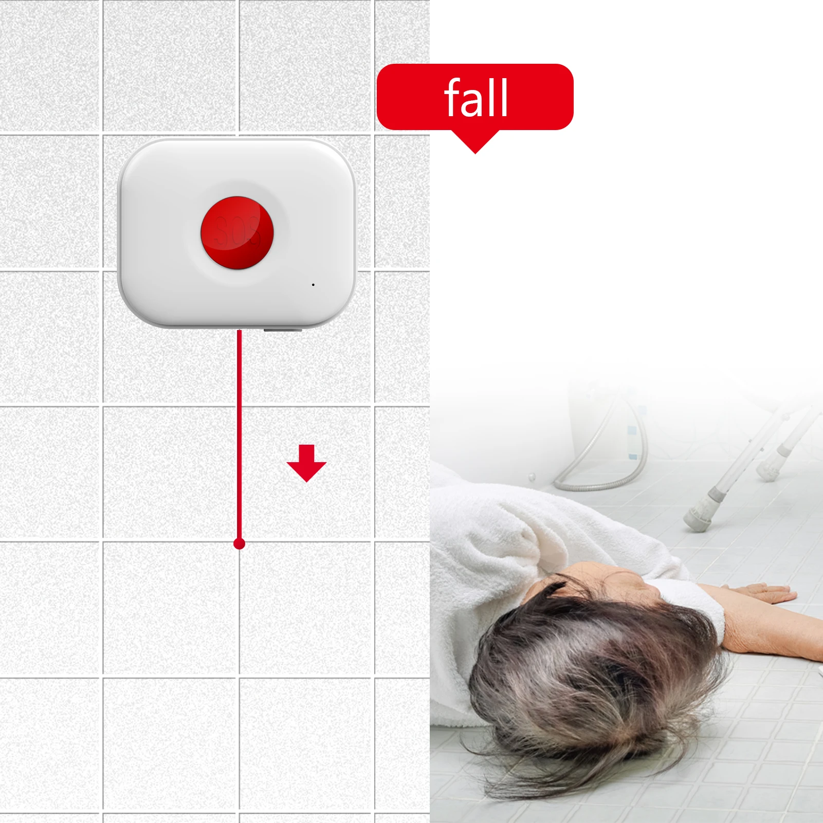 WiFi Tuya SOS-Taste, Gesundheitswarnsysteme, persönlicher Alarm, Sicherheit, wasserdicht, mit Kordelzug für behinderte ältere Kinder