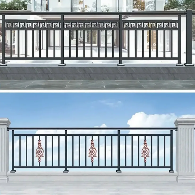 맞춤형 단조 철제 난간 내구성 강철 알루미늄 울타리 공원 학교 테라스 정원 벽-발루스트레이드 및 핸드레일