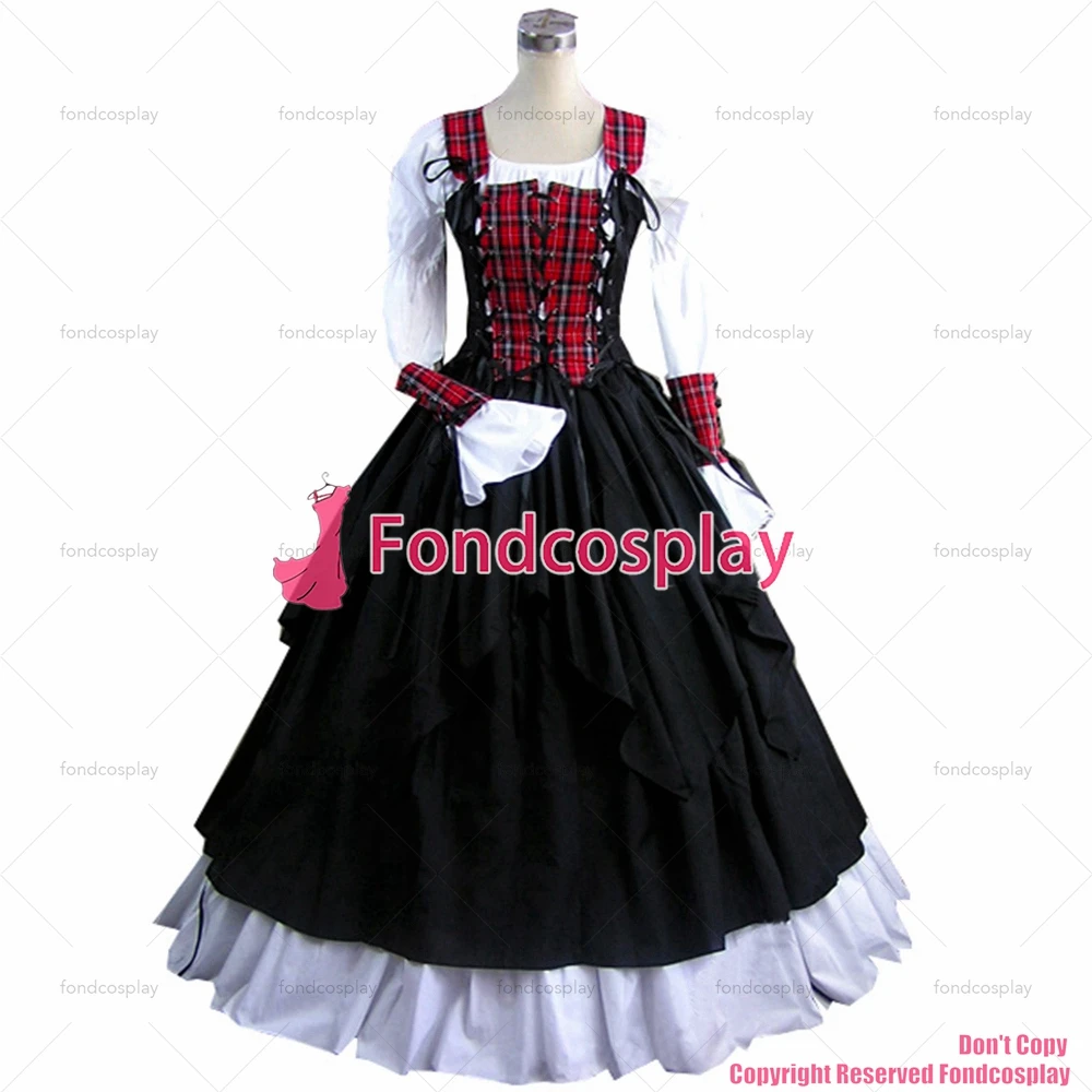 fondcosplay Gothic Lolita Punk Medieval Gown Figure Ball Long Evening black cotton Dress Jacket CD/TV[CK1371]