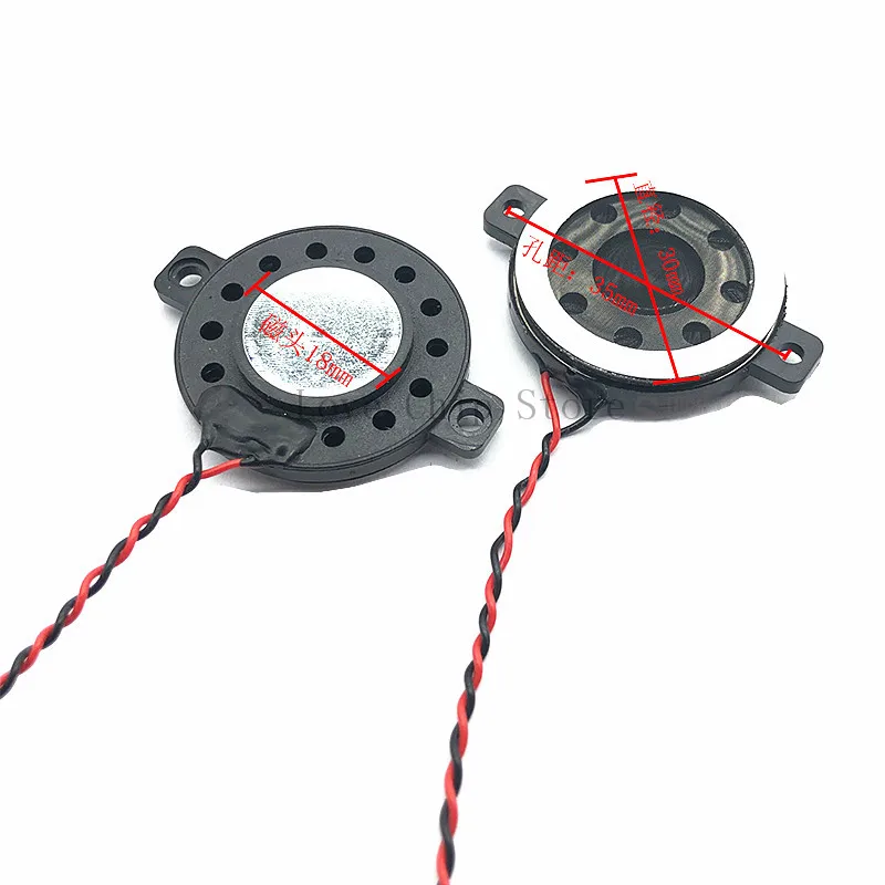 2pcs New Ultra-thin speaker 8 ohms 1 watt 1W 8R speaker Diameter 30MM 3CM thickness 5.5MM with lugs and locating holes