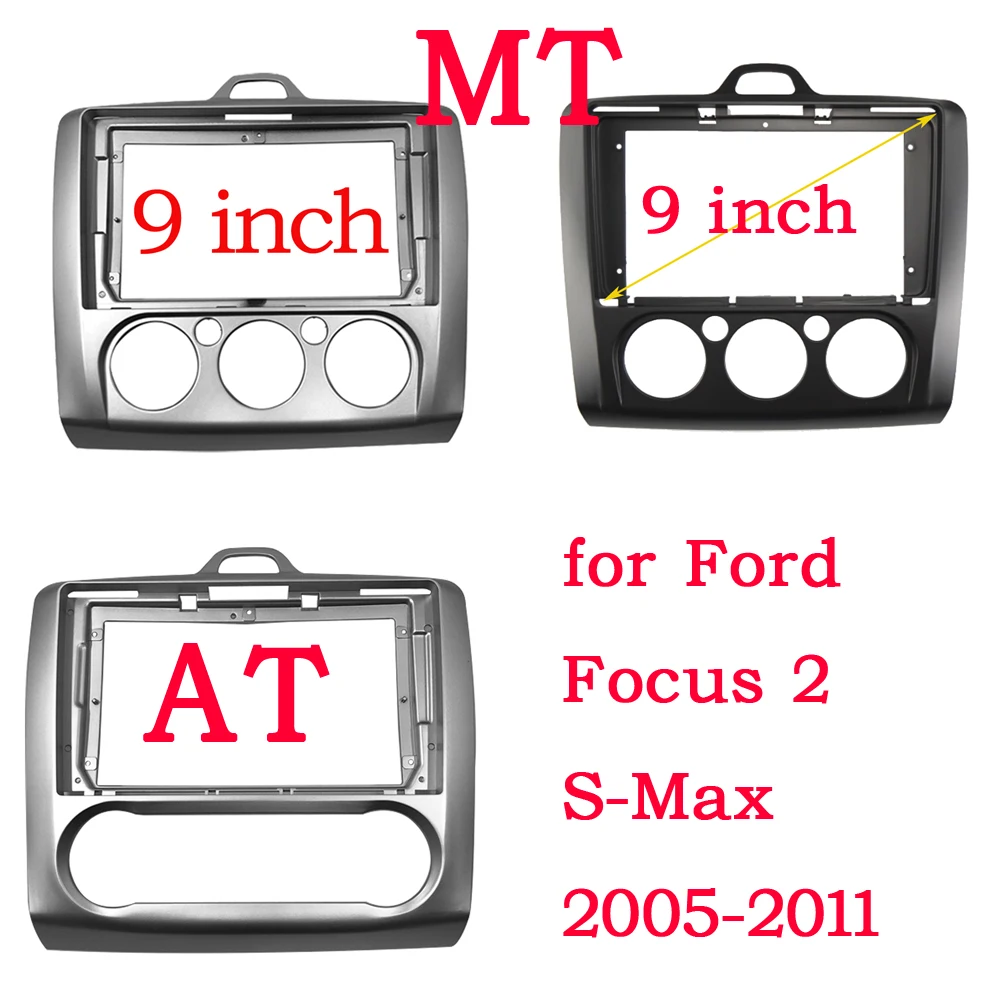 

Auto radio Fascia For Ford Focus 2 MK2 2004 - 2011 Fitting Adaptor Dash Trim Kits Facia Panel compatible with 9 inch radio 2 din