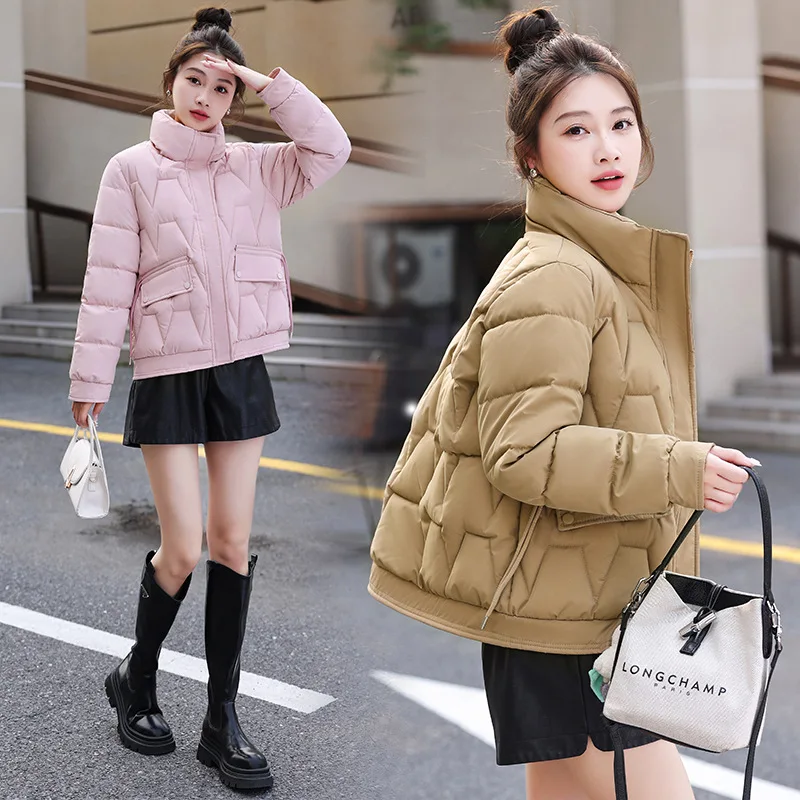 Women\'s Winter Coat 2024 New Student Korean Stand Collar Bread Jacket Short Loose Down Cotton Jacket Female Warm Parkas Outwear