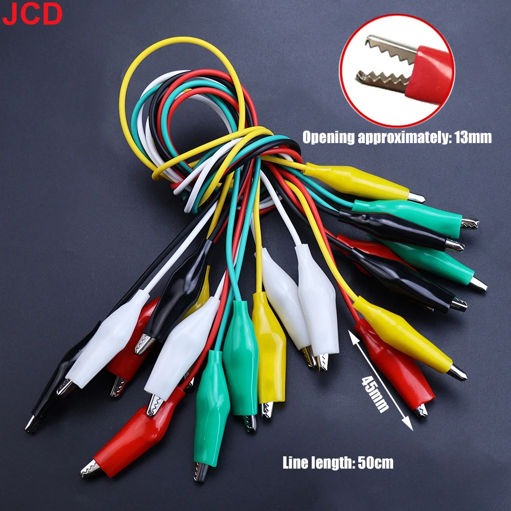 

1Set / 10PCS Alligator Clips Electrical DIY Test Leads Alligator Double-ended Crocodile Clips Roach Clip Test Jumper Wire 50CM