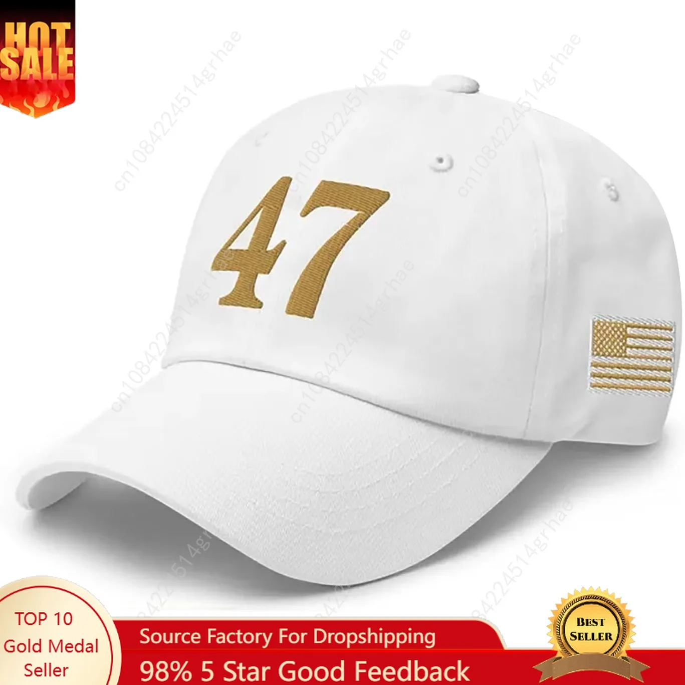 

47 Charlie Kirk Cap Gold Embroidery USA 45 47 Baseball Cap for Men Women Adjustable Trucker Hat Freedom Vintage Hat