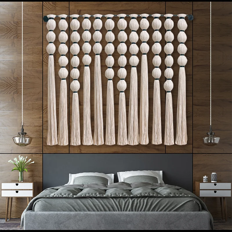 

Handmade 3D Macrame Tassel Art Wall Hanging Twisted Rope Fiber Decor for Modern Home Living Room Interior Design