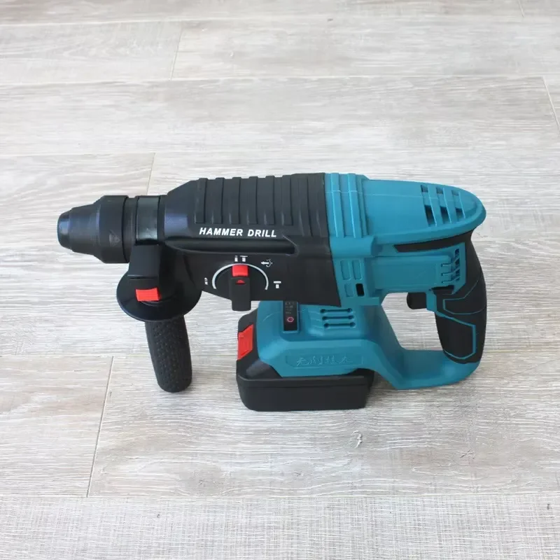 21V Cordless Electric Hammer Drill 3 Function Industrial Power Tool Rotary Impact Driver for Concrete Wood Metal Drilling