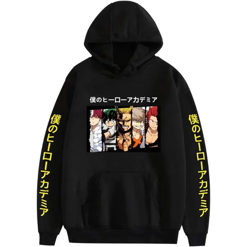 Bluza z kapturem My Hero Academia Anime Jesień Nowa Moda Męska Bluzy z Długim Rękawem Damskie Casual Harajuku Streetwear Pulowery Sudaderas