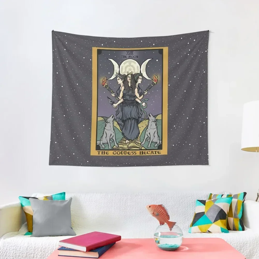 

Hecate Triple Moon Goddess of Witchcraft and Magick Witch Hekate Wheel Tarot Card Tapestry Home And Comfort Decor Tapestry