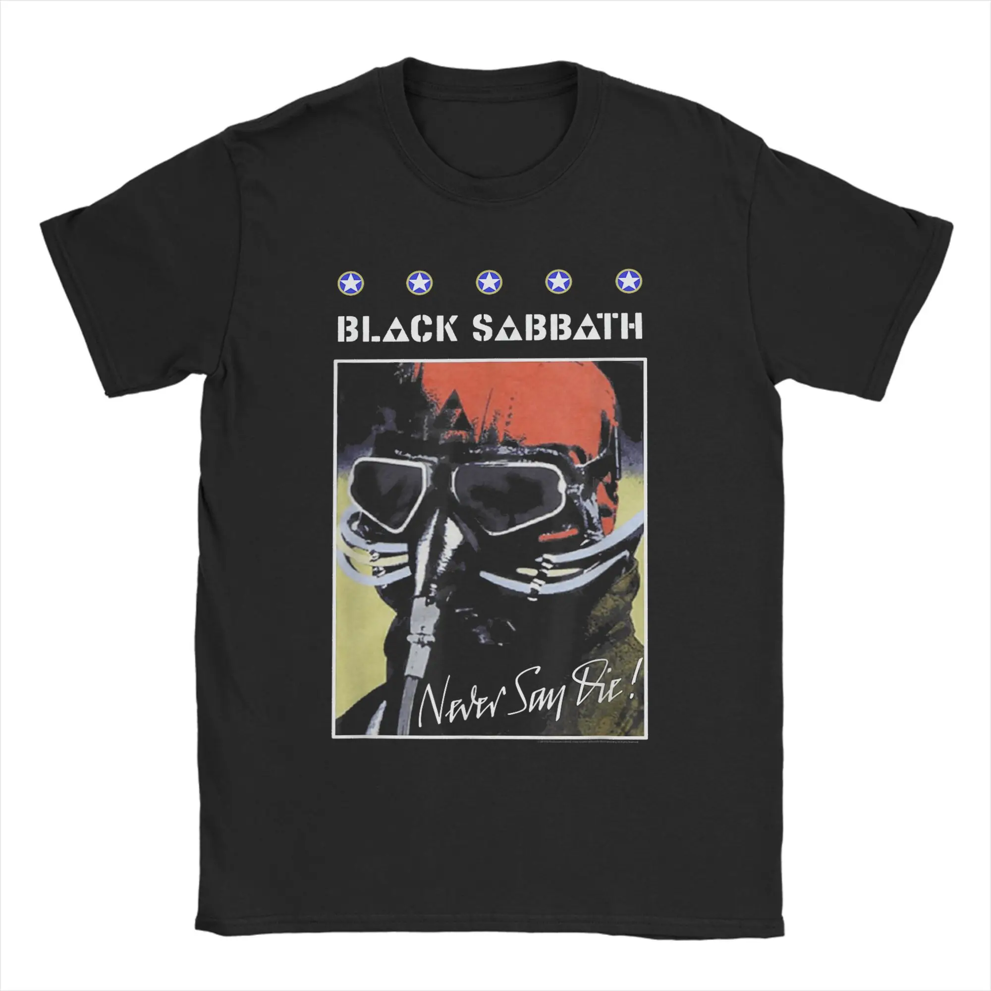 

Футболка с плакатом Black Sabbath Never Say Die для мужчин, крутая хлопковая футболка с круглым воротником, футболка с короткими рукавами, одежда с графическим принтом