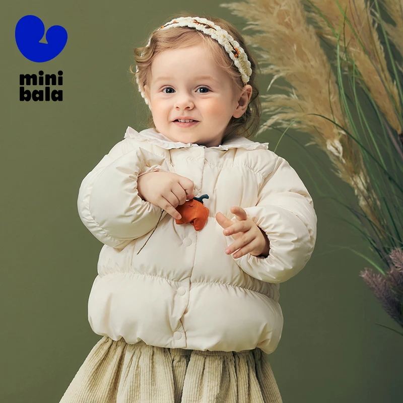 

Mini Bala Girls Down coat 2025 Winter New Sweet Cute Shape Warm Coat for Babies