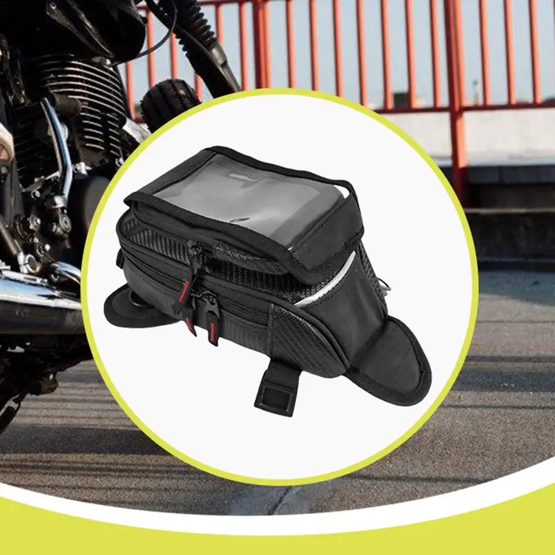 Bolsa de tanque para motocicleta, cubierta impermeable para lluvia, bolsa de tanque magnética, bolsillo transparente, impermeable, pantalla táctil, bolsillo frontal para