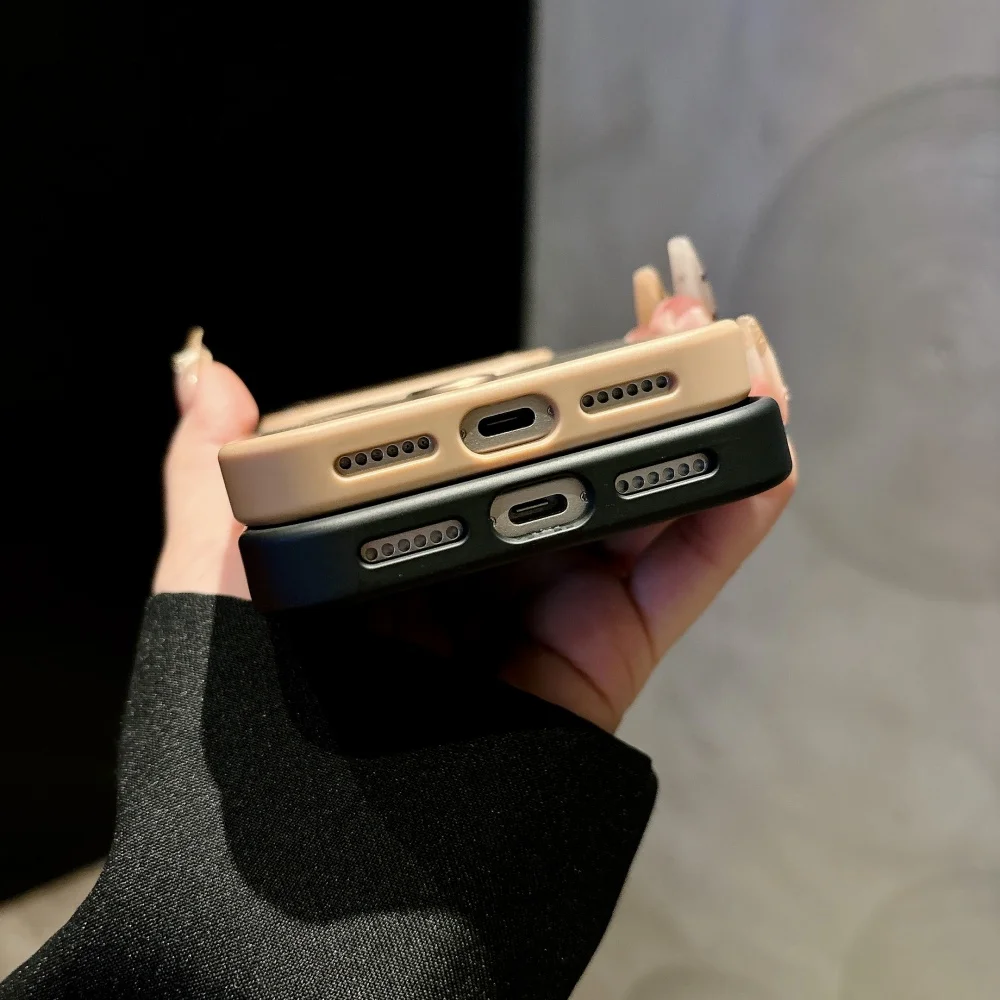 حافظة حامل مغناطيسي من ألياف الكربون Magsafe لهاتف iPhone 17 Air 16 15 Pro Max 14 13 12 11 غطاء ممتص للصدمات