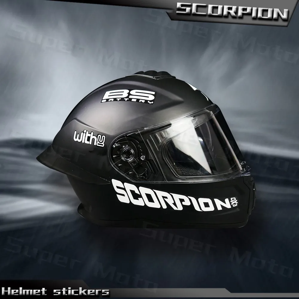 Capacete da motocicleta Etiqueta UV, Scorpion EXO Decalque, Impermeável Acessórios Decorativos, Kawasaki, BMW, Yamaha, Aprilia, Honda, Suzuki, Decalque